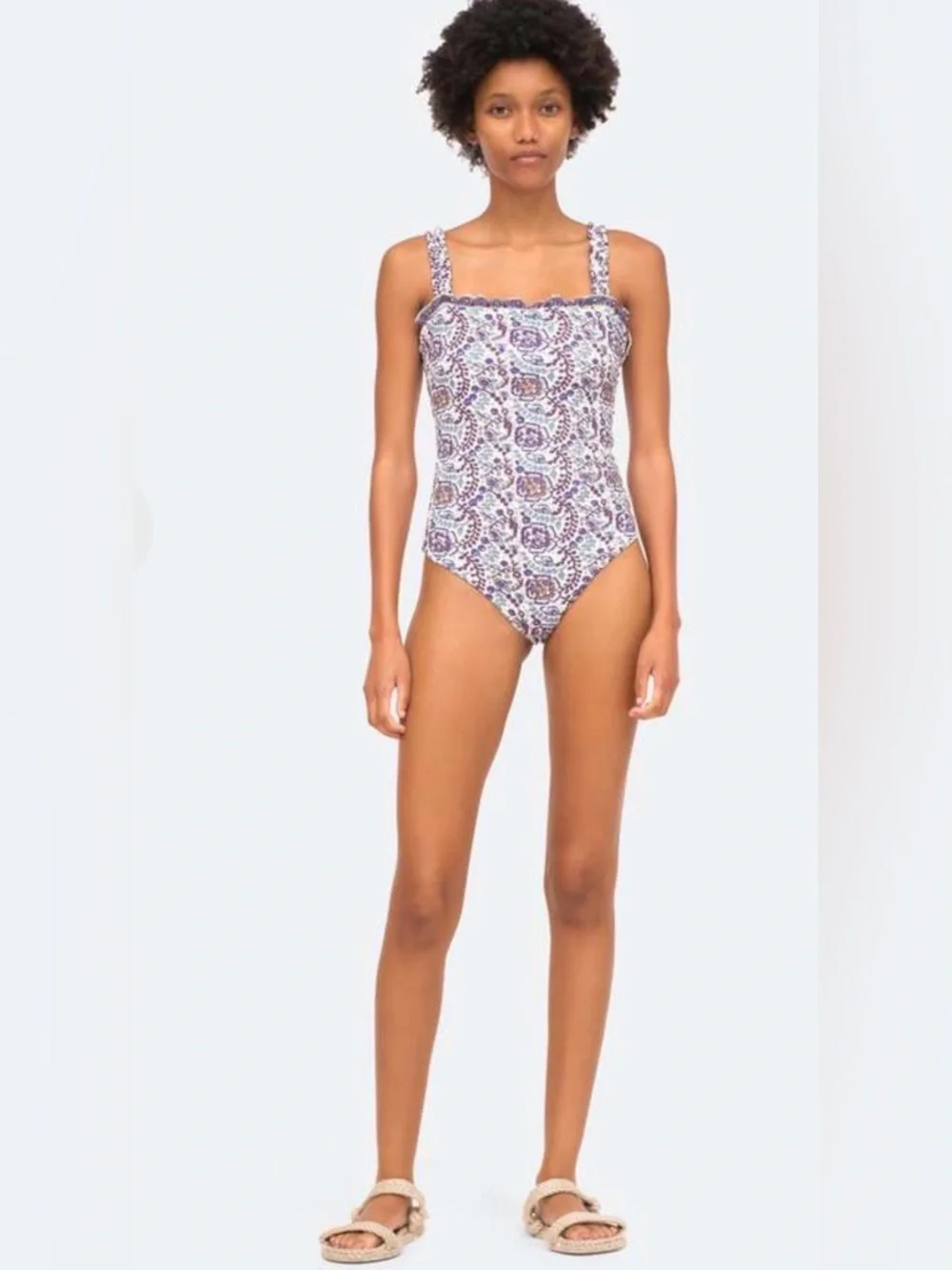 Sea New York Rosita Border Print One‎ Piece Swimsuit In Purple Size S